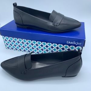 New Limelight Astrid Black leather flats size 8